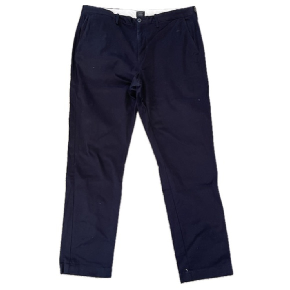 J Crew Stretch Cotton Navy Straight Pants w36
